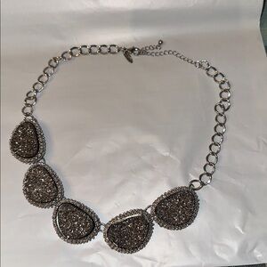 New York & Company Silver Glitter Necklace